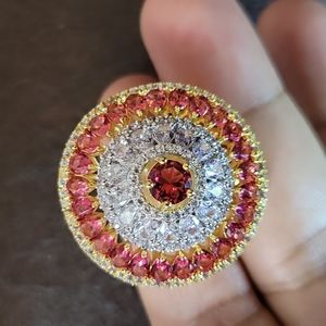 High Fashion Ring Red Sparkly Simulated diamond Adjustable Rind